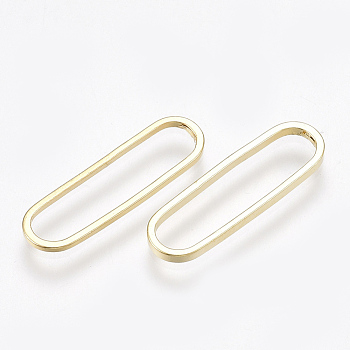 Brass Linking Rings, Oval, Real 18K Gold Plated, 20x6x1mm