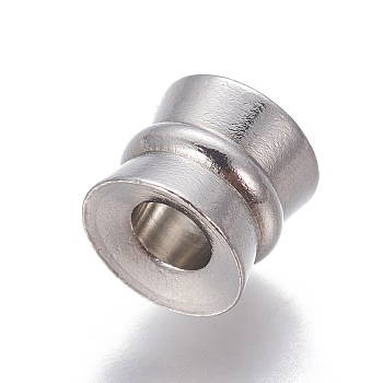 Tarnish Resistant 201 Stainless Steel Beads, Column, Stainless Steel Color, 6x7mm, Hole: 3mm