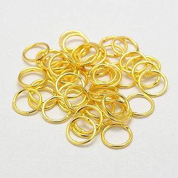 Brass Round Rings, Soldered Jump Rings, Closed Jump Rings, Cadmium Free & Lead Free, Golden, 18 Gauge, 7x1mm, Inner Diameter: 5mm, Hole: 5mm, about 88pcs/10g