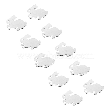 Unicraftale glatte Oberfläche 201 Hasen-Anhänger aus Edelstahl mit Blanko-Prägung(STAS-UN0003-79)-2
