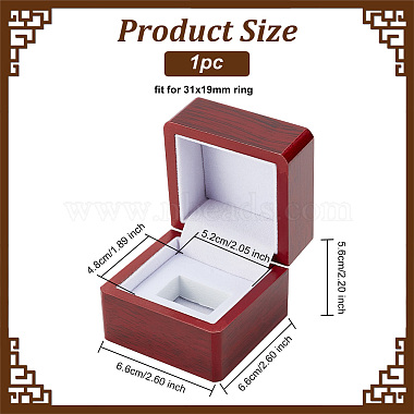 1 Slot Square Wooden Championship Ring Display Box(CON-WH0085-59)-2