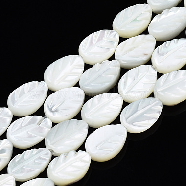 White Leaf Trochus Shell Beads