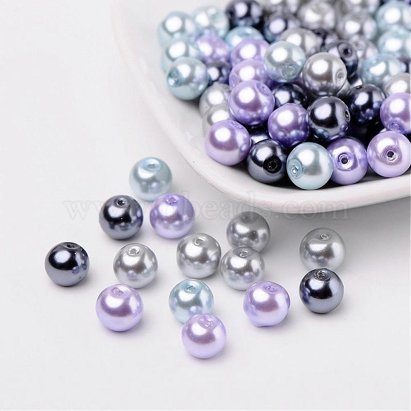 TOAOB 1050pcs Glass Pearl Beads 4mm Round Multi Colors Loose Beads for Handmade 