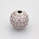 Perles rondes de couleur chardon de zircone cubique CZ de grade AAA de micro pave(X-KK-O065-8mm-04P-NR)-1