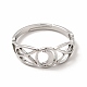 304 Stainless Steel Crescent Moon Adjustable Ring for Women(RJEW-B027-03P)-2