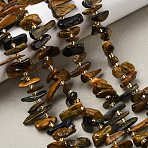 Natural Pietersite Beads Strands, Top Drilled, Nuggets, with Seed Beads, 12.5~18.5x3~7x1.5~6mm, Hole: 0.8mm, about 70~71pcs/strand, 15.35~15.94''(39~40.5cm)(G-L649-D03-02)