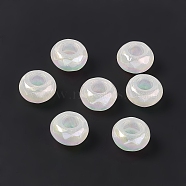 Opaque Acrylic Beads, AB Color, Faceted, Rondelle, White, 13x7.2mm, Hole: 5.8mm(OACR-C008-03F)