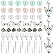 SUNNYCLUE DIY Jewelry Making Finding Kits, Including Glass Pearl Beads, Iron Pins, Alloy Beads & Bead Caps & Lobster Claw Clasps, Mixed Color, 310pcs/box(DIY-SC0018-76)