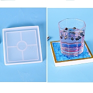 DIY Square Coaster Silicone Molds, Resin Casting Molds, For UV Resin, Epoxy Resin Jewelry Making, White, 106x106x16mm, Inner Diameter: 100x100mm(DIY-P010-29)