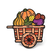 Enamel Pins, Alloy Brooches, Pumpkin, Colorful, 29.5x28.5mm(JEWB-S038-01EB-06)