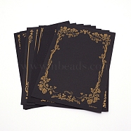 Letter Writing Stationery Paper, with Pattern, Rectangle, Black, 21x15cm, 8pcs/bag.(DIY-WH0204-80C)