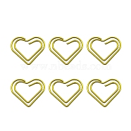 Iron Paper Clips, Heart, Dark Goldenrod, 20x23x1mm(AJEW-TAC0021-89B)