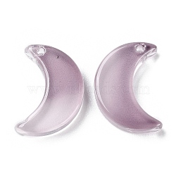 Transparent Baking Paint Glass Beads, Moon, Top Drilled, Thistle, 15.5x13x3.5mm, Hole: 1.2mm(X1-GLAA-D010-01I)