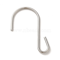 304 Stainless Steel S-Hook Clasp, Stainless Steel Color, 55x40x2.5mm(STAS-C085-03K-P)