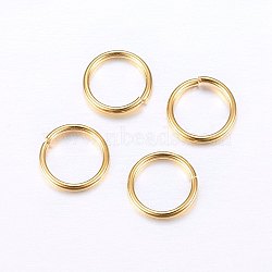 304 Stainless Steel Open Jump Rings, Round, Golden, 20 Gauge, 4x0.8mm, Inner Diameter: 2.5mm(X-STAS-O098-01G-11)
