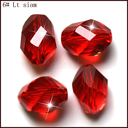 Imitation Austrian Crystal Beads, Grade AAA, Faceted, Bicone, Red, 6x8mm, Hole: 0.7~0.9mm(SWAR-F077-9x6mm-06)