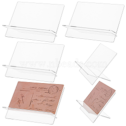 Acrylic Name Card Stand, Rectangle, Clear, 140x67x80mm(ODIS-WH0038-70)