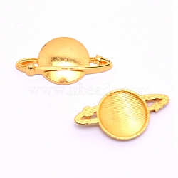 Alloy Cabochons, Epoxy Resin Supplies Filling Accessories, for Resin Jewelry Making, Planet, Cadmium Free & Lead Free, Golden, 14.5x27x4mm(PALLOY-WH0076-90G)