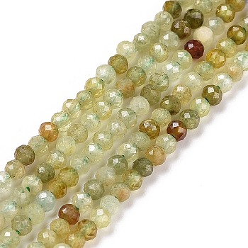 Natural Green Garnet Beads Strands, Faceted, Round, 2mm, Hole: 0.3mm, about 189pcs/strand, 15.55 inch(39.5cm)