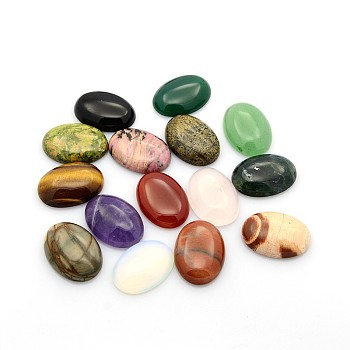 Gemstone Cabochons, Oval, Mixed Stone, 25x18x5~7mm