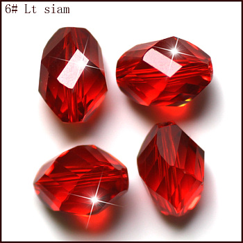 Imitation Austrian Crystal Beads, Grade AAA, Faceted, Bicone, Red, 6x8mm, Hole: 0.7~0.9mm