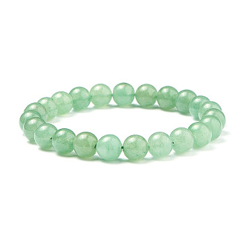 Natural Green Aventurine Round Beads Stretch Bracelets, with Spare Beads, Elastic Fibre Wire and Iron Big Eye Beading Needle, 50~52mm