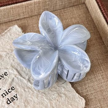 Elegant Flower Acrylic Claw Hair Clips for Women, Light Sky Blue, 70x40mm