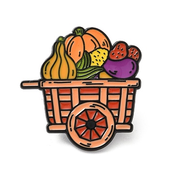 Enamel Pins, Alloy Brooches, Pumpkin, Colorful, 29.5x28.5mm