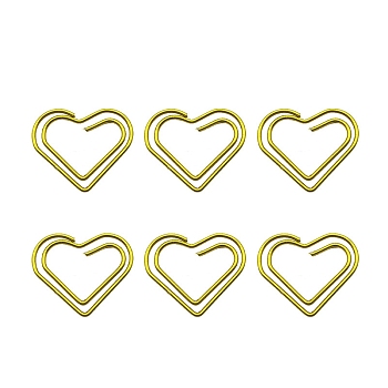 Iron Paper Clips, Heart, Dark Goldenrod, 20x23x1mm