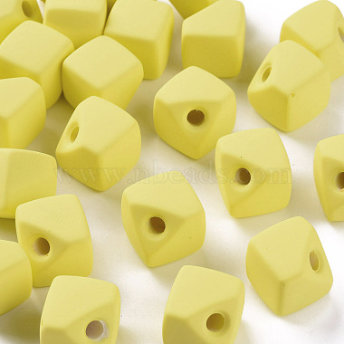 Yellow Cube Acrylic Beads