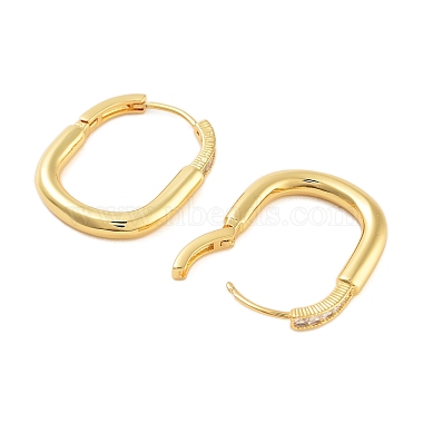 boucles d'oreilles créoles ovales en laiton plaqué rack(EJEW-N055-29G-RS)-2