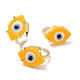 Lampwork Oval with Evil Eye Open Cuff Ring(RJEW-I086-13G-07)-4
