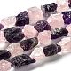 Rough Raw Natural Rose Quartz & Amethyst Beads Strands(G-J390-B03)-1