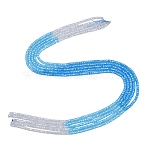 Cubic Zirconia Beads Strands, Faceted, Rondelle, Deep Sky Blue, 3.5x2.5mm, Hole: 0.6mm, about 164pcs/strand, 14.57''(37cm)(ZIRC-P125-2x3mm-31)