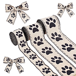 3Rolls 3 Styles Pet Theme Polyester Ribbons, for Gift Decoration, Paw Print, 1-3/8~2-7/8 inch(36~73mm), 1roll/style(SRIB-ME0001-26)