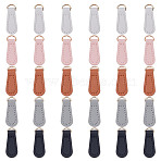 30Pcs 5 Colors PU Leather Zipper Pull Tabs, with Alloy Buckle, Mixed Color, 41mm, 6pcs/color(FIND-NB0006-54)
