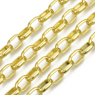 Unwelded Iron Cable Chains, with Spool, Golden, 12.5x8.4x3mm, about 32.8 Feet(10m)/roll(CH-S125-15A-03)