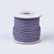 Braided Leather Cords, Round, Lilac, 3mm, about 10yards/roll(WL-P002-13-A)