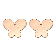 Brass Pendants, Butterfly, Light Gold, 18x21x0.5mm, Hole: 1.5mm(KK-WH0034-55KCG)