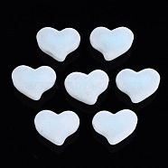 Flocky Acrylic Beads, Bead in Bead, Heart, Light Sky Blue, 16x21x12mm, Hole: 2.5mm(X-MACR-S275-27A)