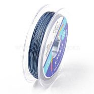 Tiger Tail Beading Wire, 7-Strand Bead Stringing Wire, Nylon Coated Stainless Steel Wire, Steel Blue, 24 Gauge, 0.5mm, about 32.8 Feet(10m)/roll(TWIR-R007-0.5mm-05)