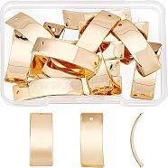 SUPERFINDINGS 20Pcs Brass Charms, Twisted, Rectangle, Real 18K Gold Plated, 29x9x1mm, Hole: 1mm(KK-FH0002-54)