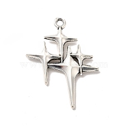 Alloy Pendants, Cross with Star, Antique Silver, 29.5x23x3mm, Hole: 1.6mm(FIND-C023-05AS)