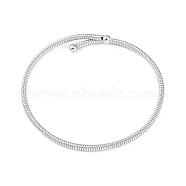 Ion Plating(IP) 304 Stainless Steel Elasticity Necklaces, for Women, Stainless Steel Color, 18.62x0.39 inch(47.3x0.99~1.7cm)(NJEW-S433-01P)