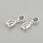 925 Sterling Silver Pendants, Ice Pick & Pinch Bails, Carved 925, Silver, 12mm, Hole: 4mm, Pin: 0.5mm(X-STER-S002-68)