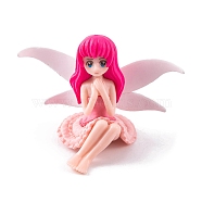 Mini PVC Fairy, White Wing, Figurine, Dollhouse Decorations, Red, 83x61mm(MIMO-PW0003-170D)
