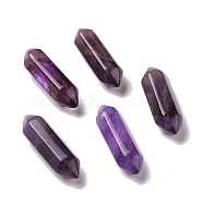Natural Amethyst Beads, Healing Stones, Reiki Energy Balancing Meditation Therapy Wand, No Hole, Faceted, Double Terminated Point, 22~23x6x6mm(G-K330-32)
