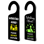 Acrylic Notice Door Hanger Sign, Public Warning Sign, Please Wash Your Hands, Word, 240x90x5mm, 2pcs/set(AJEW-WH0501-012)