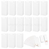 Rectangle Lipstick Paper Packaging Boxes, Lip Sample Lip Gloss Packaging Box, White, 17x6.1cm, Finished Product: 31x31x82mm(AJEW-WH0472-58B)