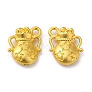 Alloy Charms, Water Bottle with Star Pattern, Matte Gold Color, 14.5x12x4mm, Hole: 2mm(FIND-G057-02MG)